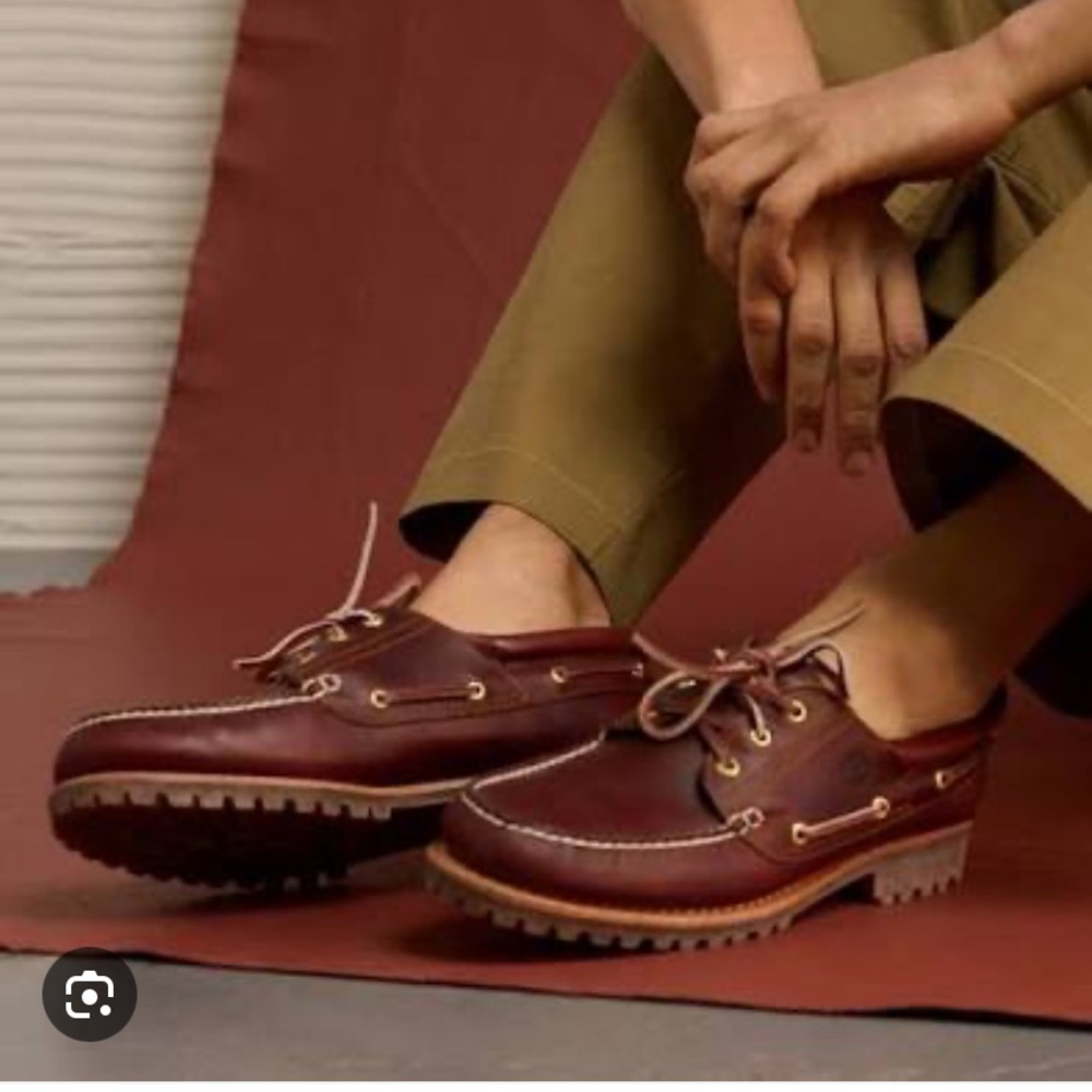 Vintage Timberland 3 eye classic lug boat Bordeaux